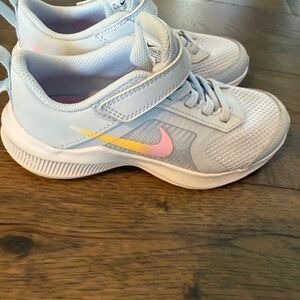 Nike Kids' White Sneakers with Pink and Yellow Accents